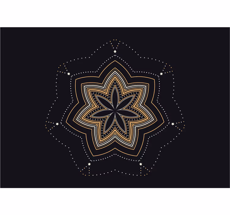 Modern virág mandala falfestmény - TenStickers