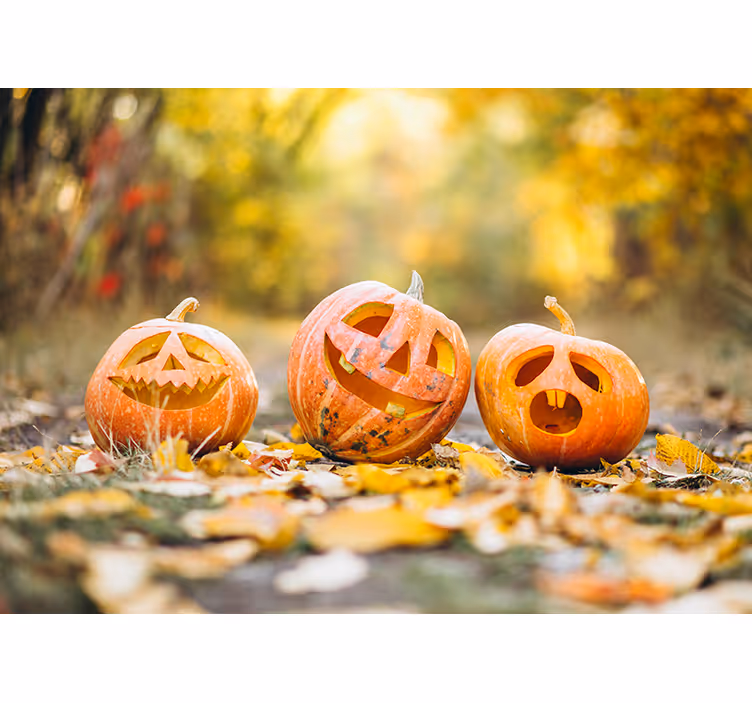 Faragott tök arcok Falfestmények Halloween - TenStickers