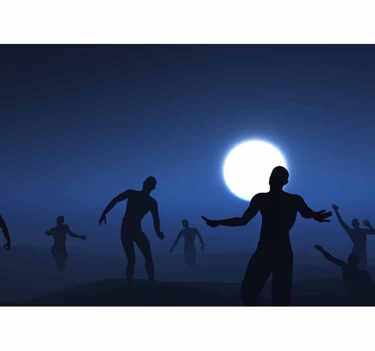 Ijesztő zombik köd hálószoba falfestmény - TenStickers