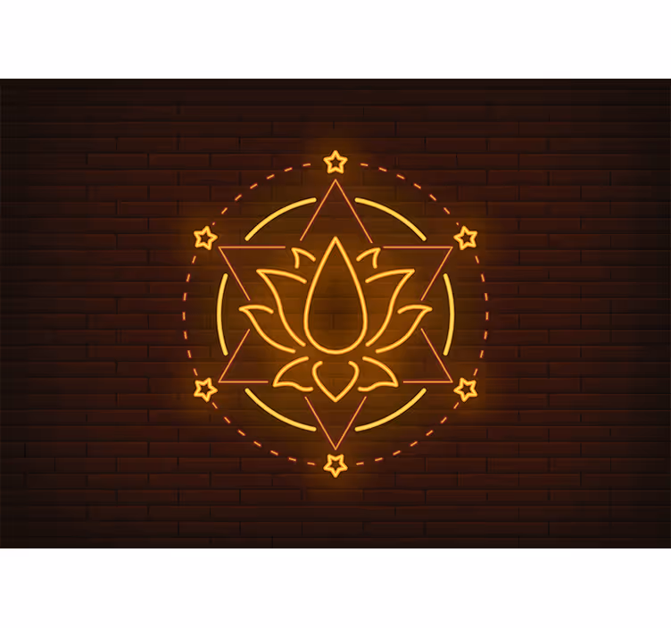 Lótuszcsillag körvonal Mandala falfestmények - TenStickers