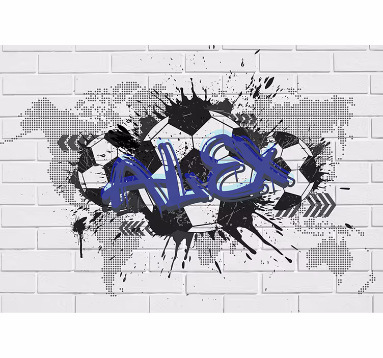 Futball graffiti városi művészet falfestmény - TenStickers