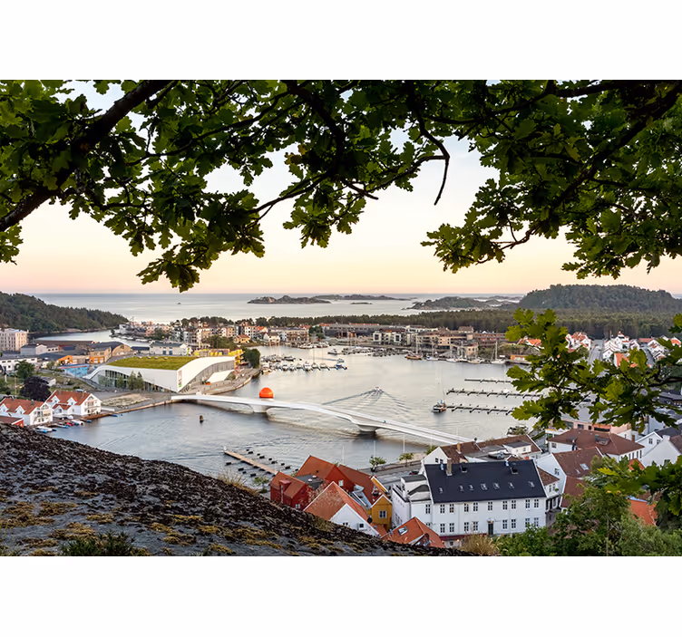 Bájos tengerparti kilátás városi falfestmény - TenStickers