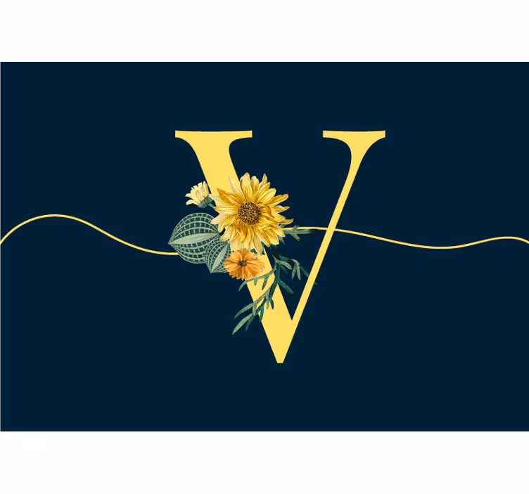 Napraforgó kezdeti elegancia Virág falfestmények - TenStickers