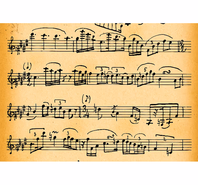 Vintage kotta jegyzetek falfestmény - TenStickers