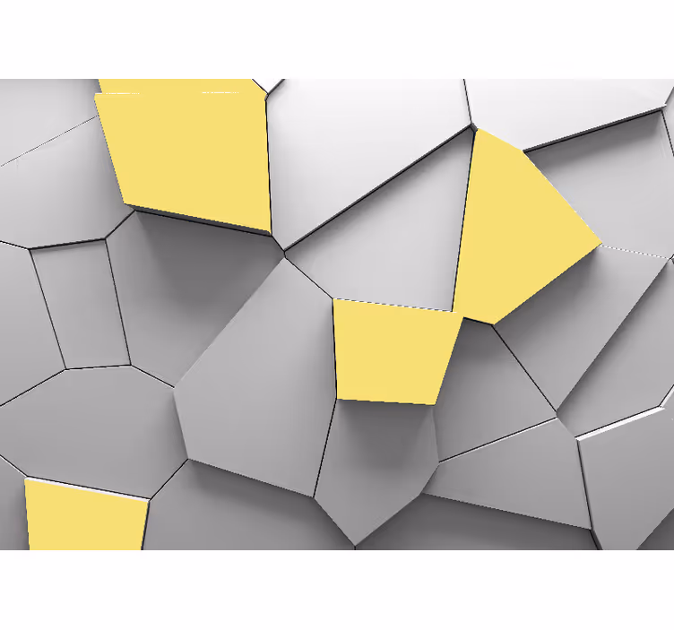 Geometrikus sárga panelek 3d hatású fototapéta - TenStickers
