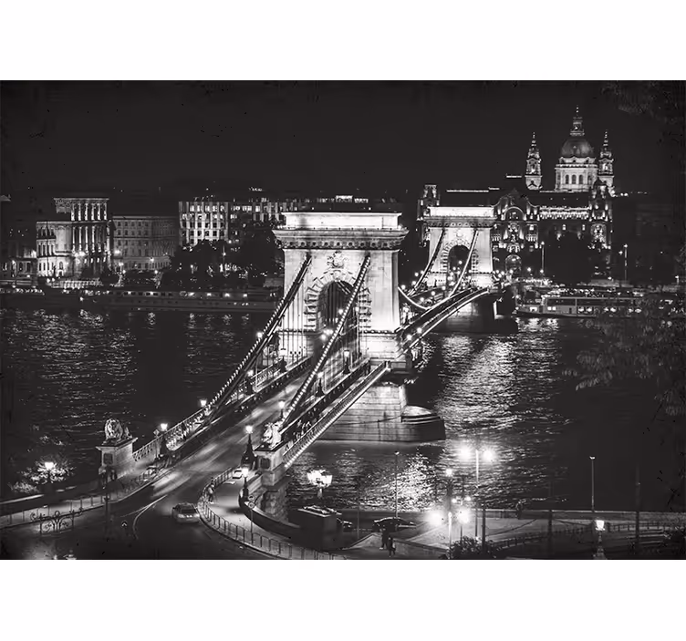Lánchíd budapest éjszaka falfestmény - TenStickers