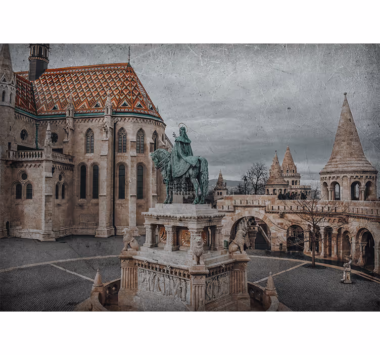 Budapesti várkilátás városi falfestmény - TenStickers