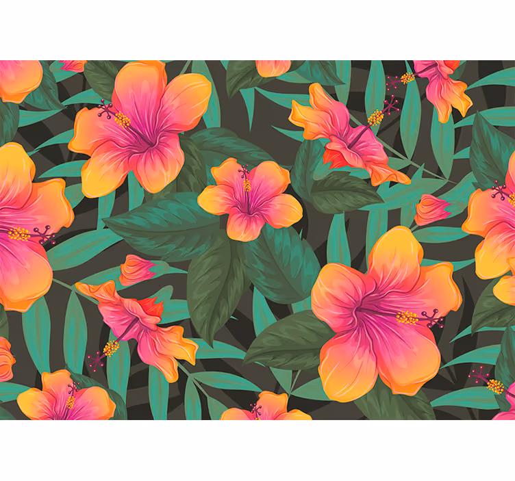 élénk hibiszkusz virágzik Virág fototapéta - TenStickers