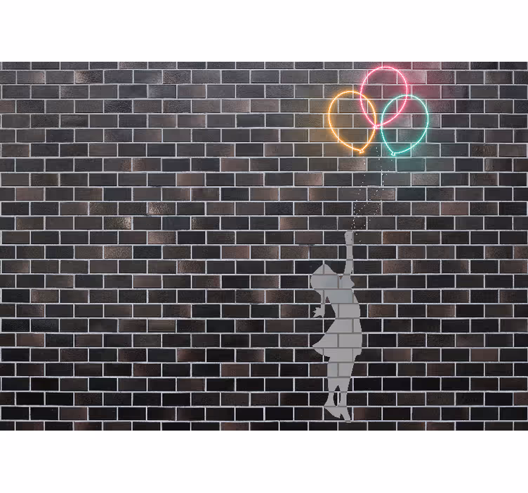 Bansky gyermek neon hatású falfestményen - TenStickers