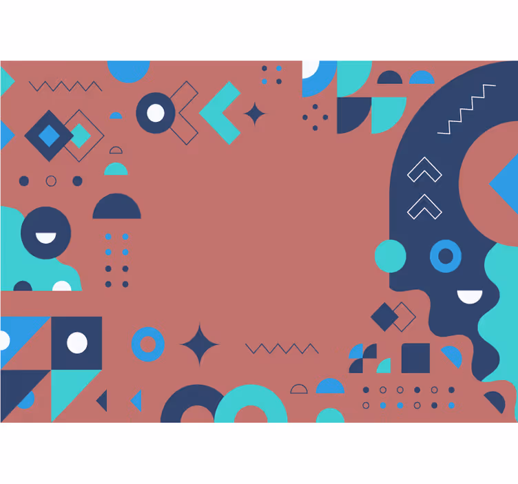 Absztrakt falfestmények geometrikus mintázatokkal - TenStickers