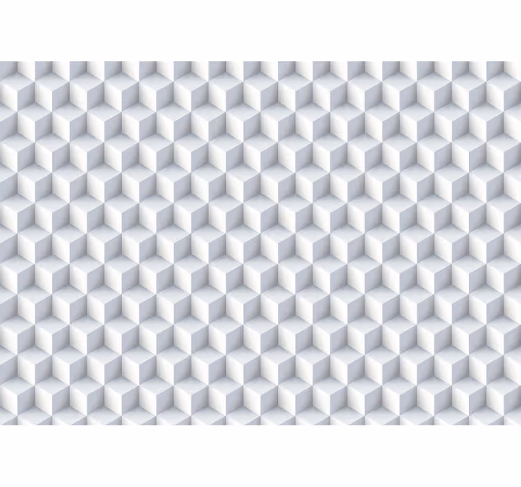 Több fehér kocka 3d falfestmény - TenStickers