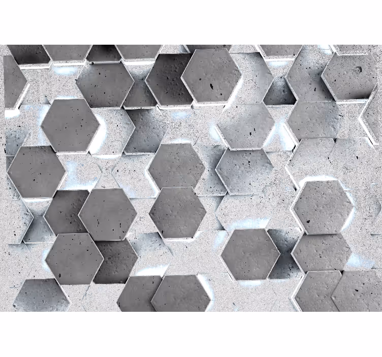 Hexagonális beton minta textúra és a minta falfestmények - TenStickers