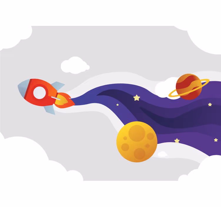 Fantázia falfestmények Űrhajók és Égi testek - TenStickers