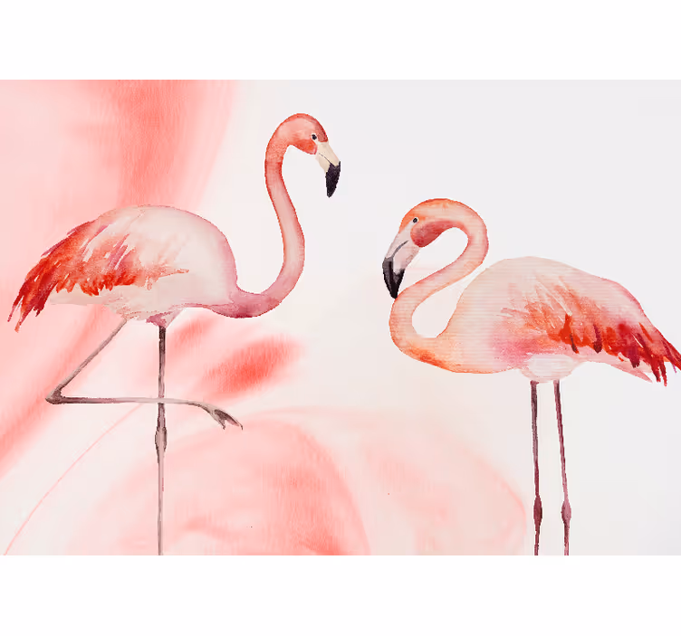 Flamingó pár nappali falfestmények - TenStickers