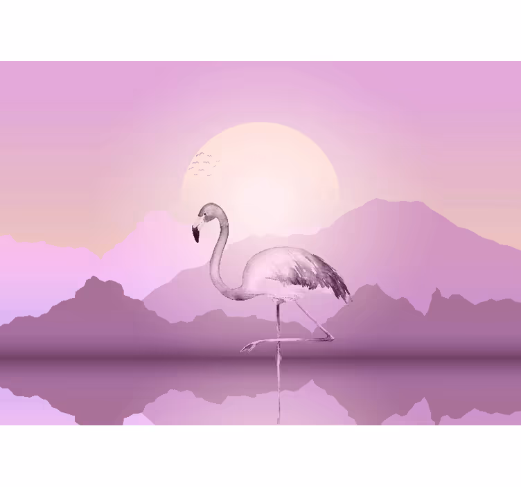 Elegáns flamingó siluett Állati falfestmények - TenStickers