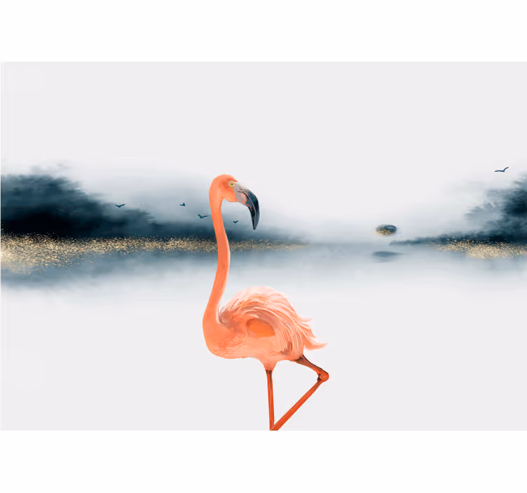 Elegáns flamingó póz Állati falfestmények - TenStickers