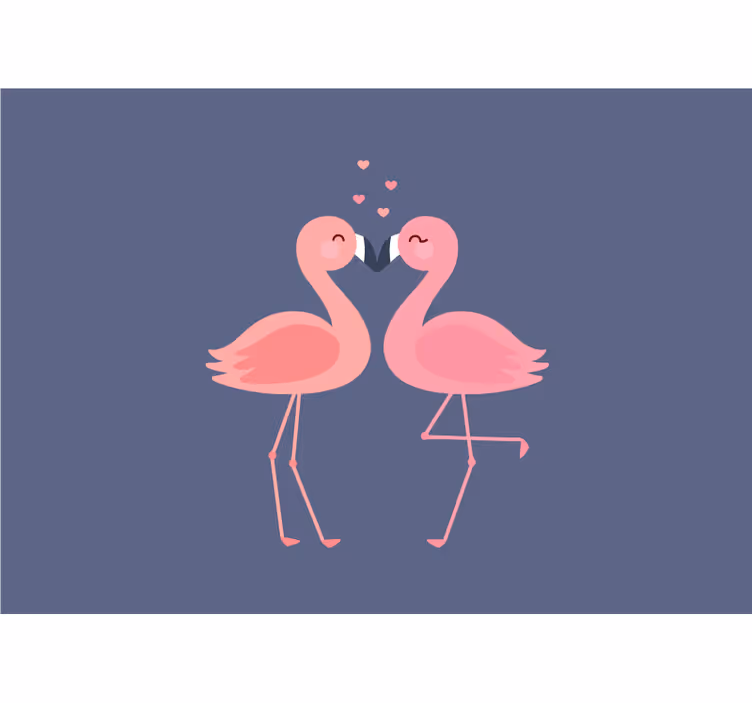 Flamingók a szerelem falfestményekben - TenStickers