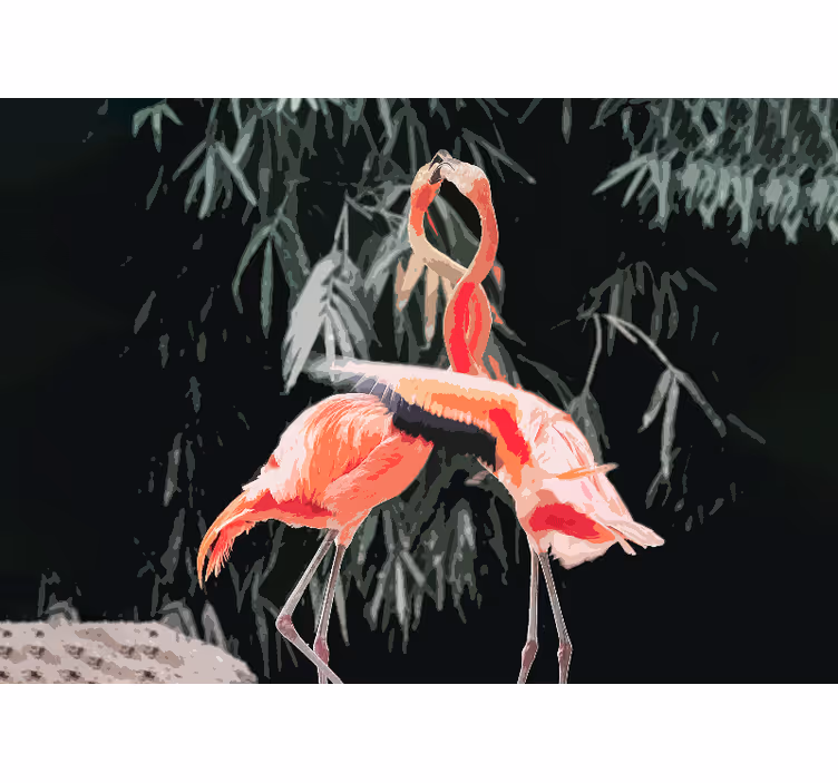 Flamingó szerelem tánc falfestmények fő hálószoba - TenStickers