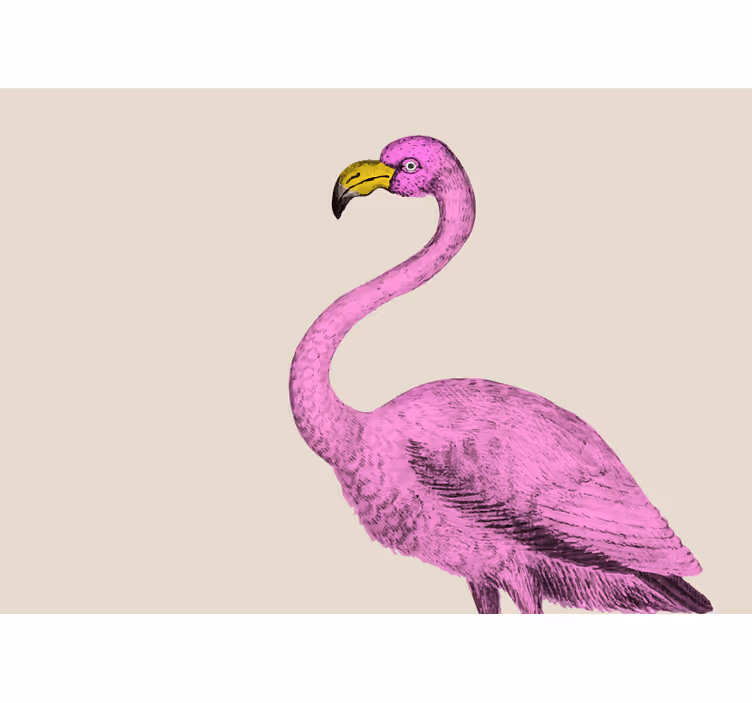 Egy flamingó falfestmény vintage arca - TenStickers