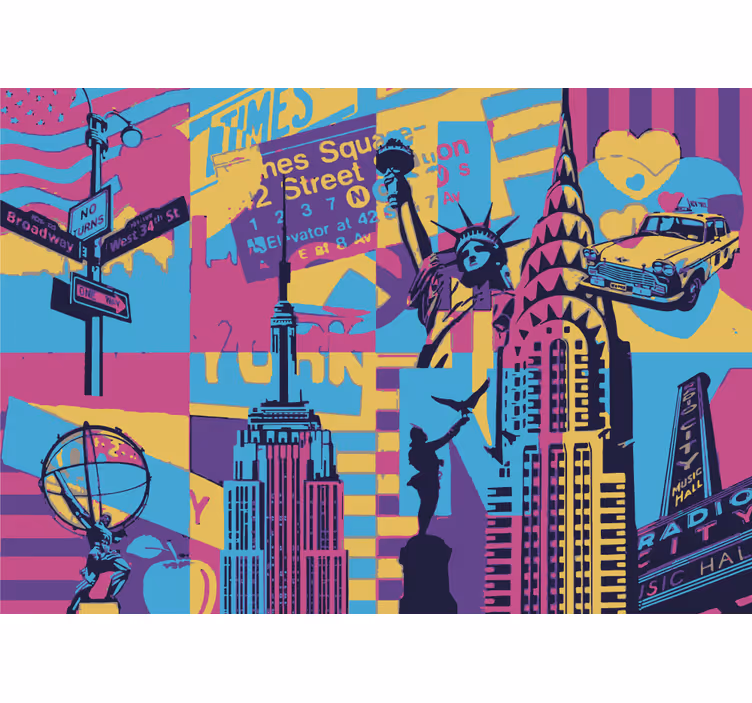 New york-i városkép városi falfestmény - TenStickers
