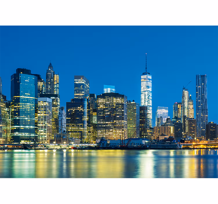 New york falfestmények - new york éjszakai látképe - TenStickers