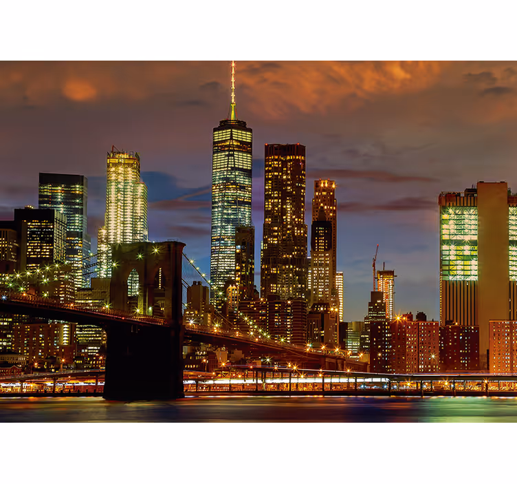 épület naplemente new york falfestmény - TenStickers