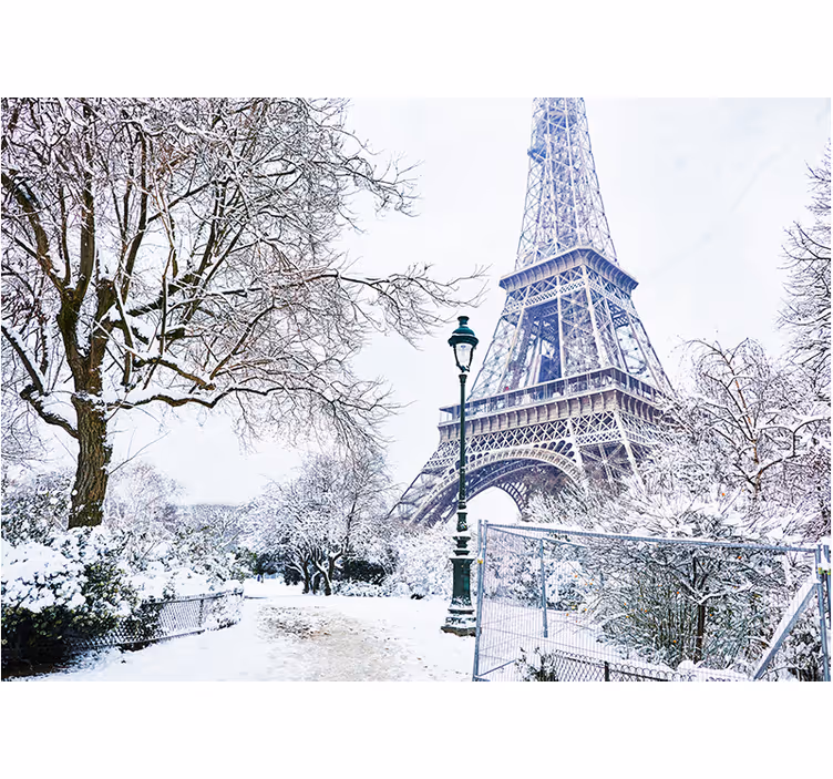 Párizsi falfestmények - eiffel-torony hóban - TenStickers