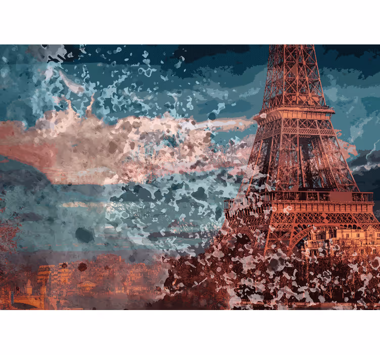 Párizsi falfestmények eiffel-torony látképe - TenStickers