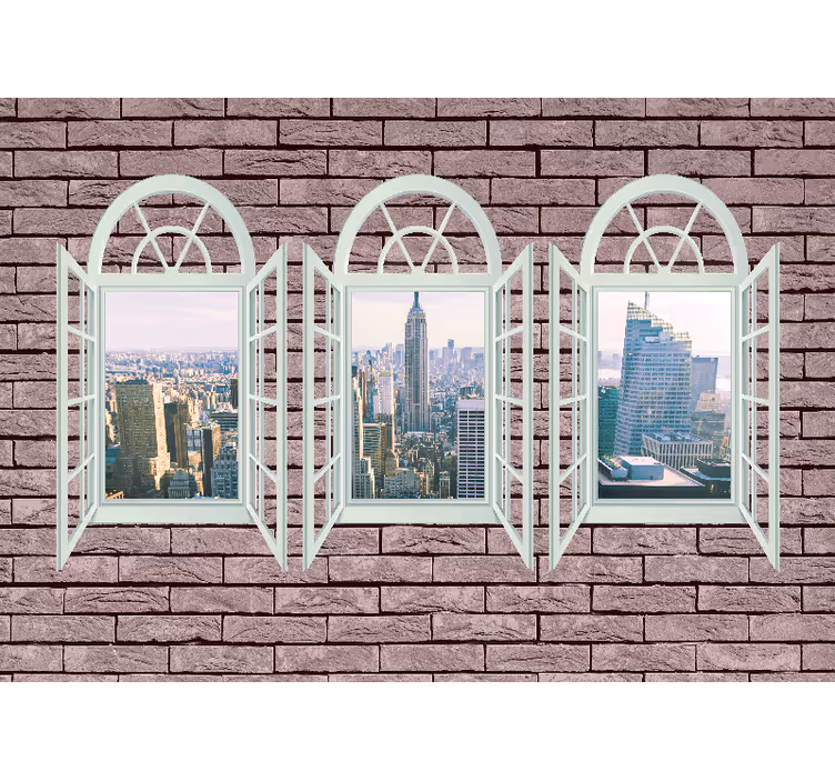 Ablak new york kilátás város falfestmény - TenStickers