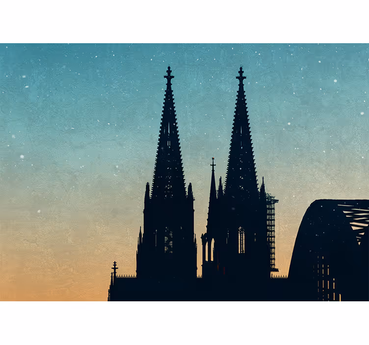 Sziluettjei katedrális tornyok Városi falfestmény - TenStickers