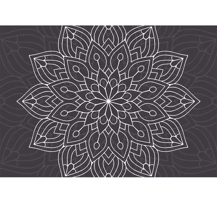 Bonyolult virágmintás Mandala fototapéta - TenStickers