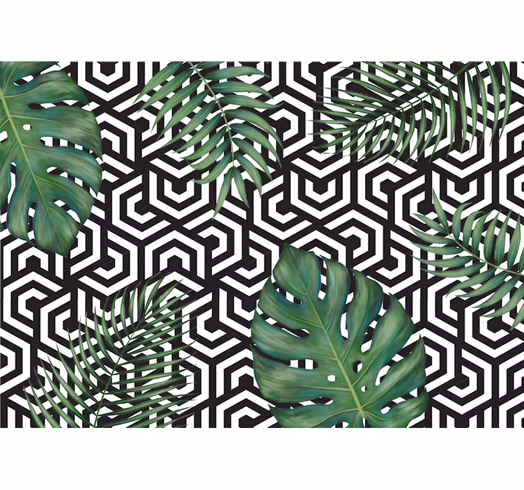 Geometrikus levél minta egyéb textúra és minta falfestmények - TenStickers