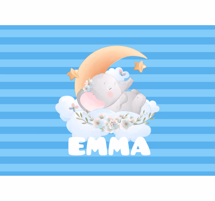 Alvó elefánt minták gyermek hálószoba falfestmények - TenStickers