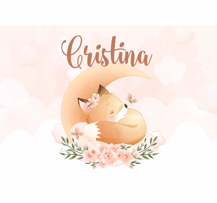 Alvó róka design testreszabható falfestmények - TenStickers
