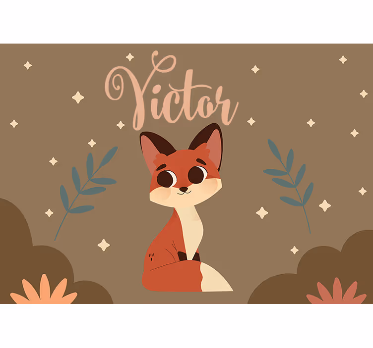 Aranyos róka karakter testreszabható falfestmények - TenStickers