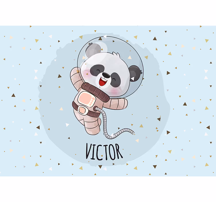 Boldog űrhajós panda állati falfestmények - TenStickers
