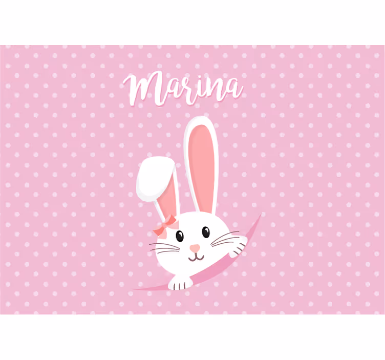 Nyuszi masnival gyermek hálószoba falfestmények - TenStickers