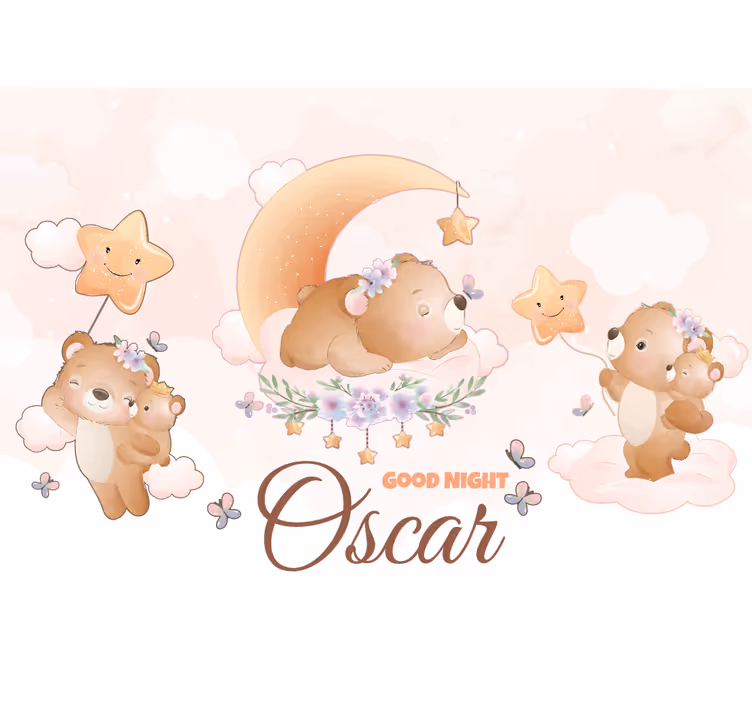 Aranyos medve fiúnak, óvodai falfestménnyel - TenStickers