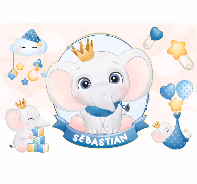 Cuki elefánt minták óvoda falfestmények - TenStickers