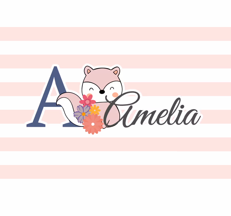 Aranyos róka mintázat gyermek hálószoba falfestmények - TenStickers