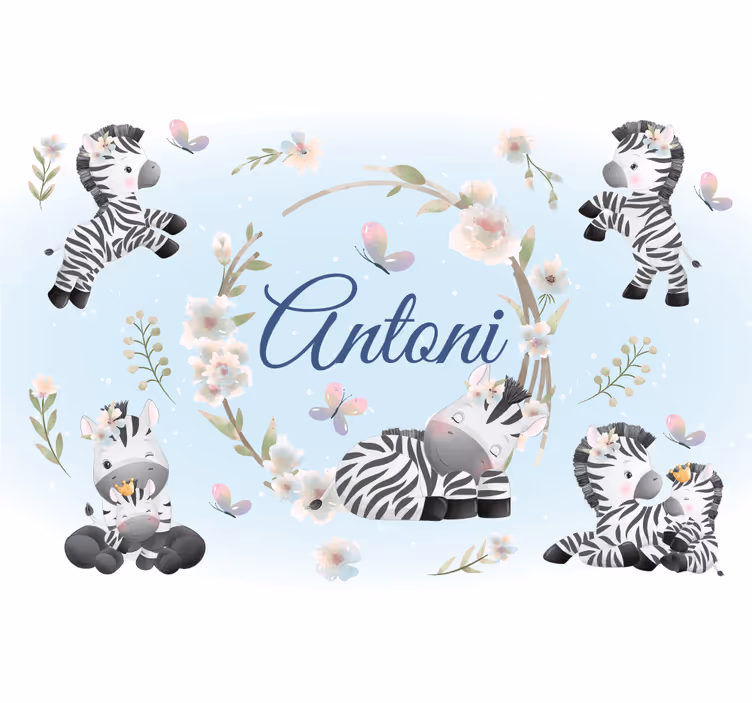 Zebra játékos dizájn Állati falfestmények - TenStickers