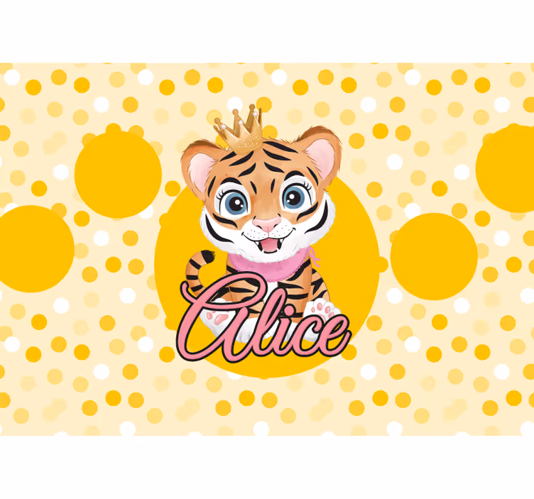 Cuki tigris karakter Állati falfestmények - TenStickers