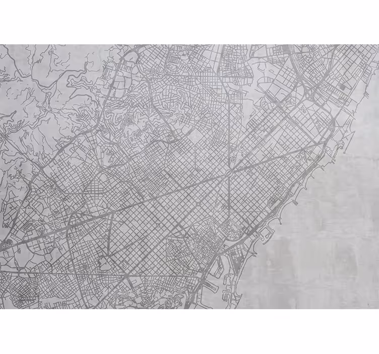 Barcelona város térképe barcelona falfestmény - TenStickers