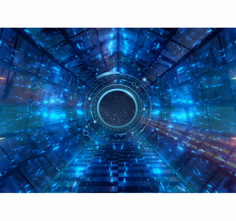 Geometriai kék scifi háttér fototapéta - TenStickers