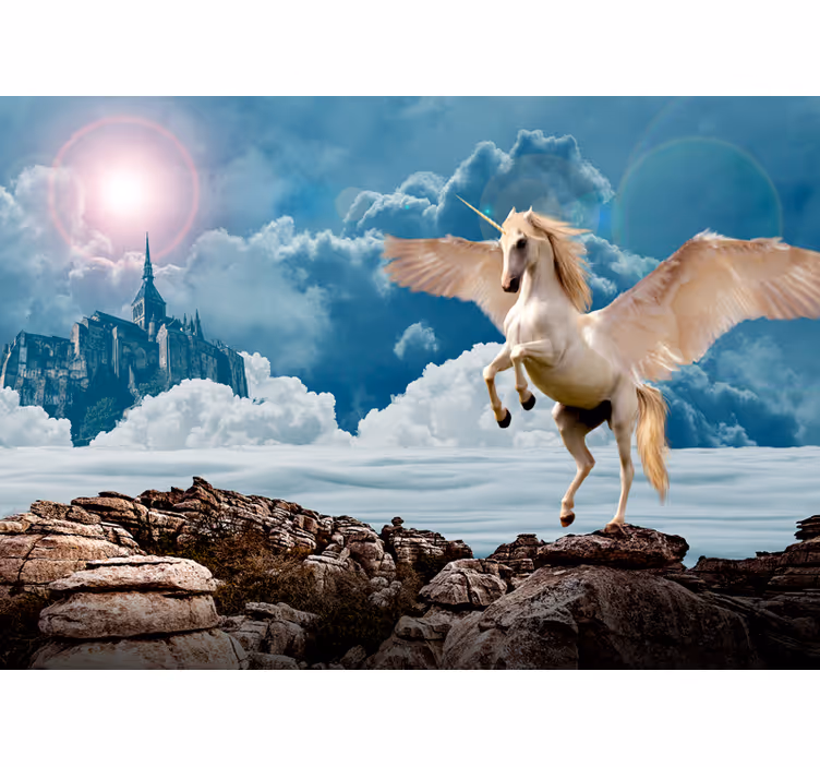 Fantasztikus egyszarvú repülés falfestmények - TenStickers