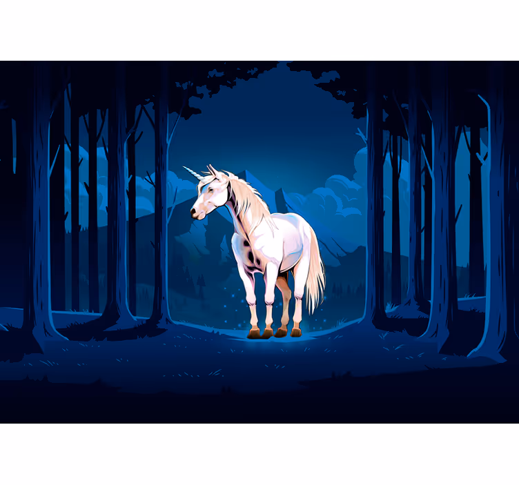 Fantasztikus egyszarvú jelenet falfestmények - TenStickers