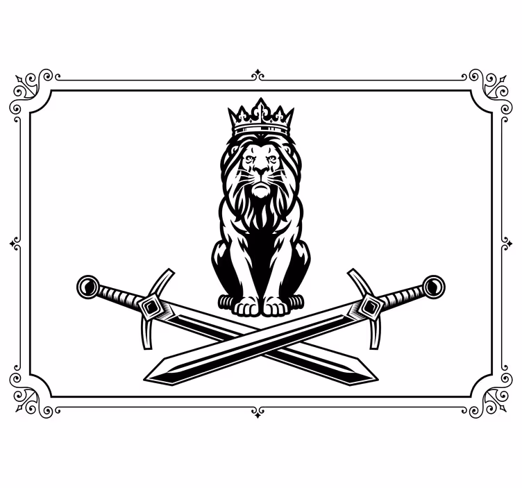 Oroszlán falfestmény - fenséges oroszlán ikon - TenStickers