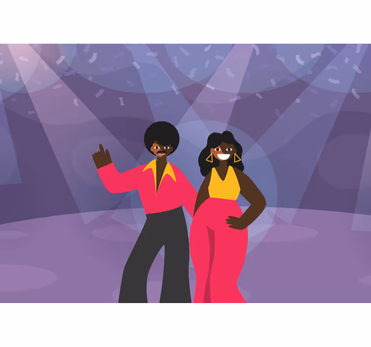 Diszkó táncoló pár zenei témájú falfestmények - TenStickers