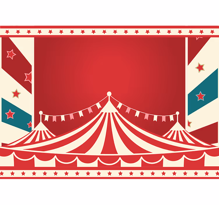 Fantasy cirkusz banner piros gyerekek fototapéta - TenStickers