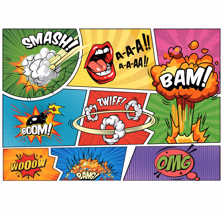 Képregény akció városi művészet falfestmények - TenStickers